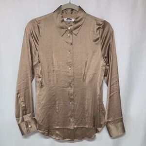 Madewell Shimmering Gold Button-Down Shirt